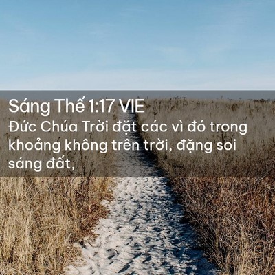 Picture 02 - Sáng Thế 1:17 VIE - Đức Chúa Trời đặt các vì đó trong - Bible Verse Picture