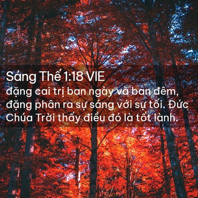 Picture 02 - Sáng Thế 1:18 VIE - đặng cai trị ban ngày và ban đêm, - Bible Verse Picture