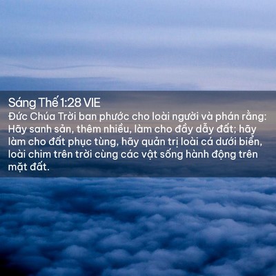 Picture 02 - Sáng Thế 1:28 VIE - Đức Chúa Trời ban phước cho loài - Bible Verse Picture