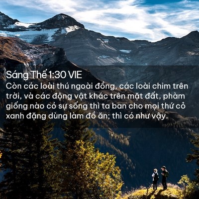 Picture 02 - Sáng Thế 1:30 VIE - Còn các loài thú ngoài đồng, các loài - Bible Verse Picture