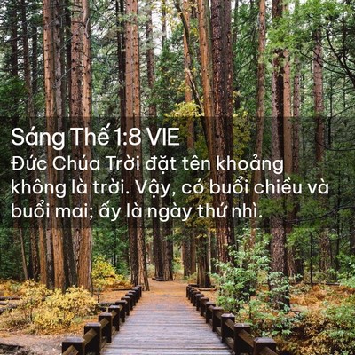 Picture 02 - Sáng Thế 1:8 VIE - Đức Chúa Trời đặt tên khoảng không - Bible Verse Picture