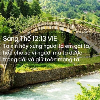 Picture 02 - Sáng Thế 12:13 VIE - Ta xin hãy xưng ngươi là em gái ta, hầu - Bible Verse Picture