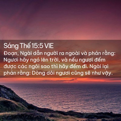 Picture 02 - Sáng Thế 15:5 VIE - Đoạn, Ngài dẫn người ra ngoài và phán - Bible Verse Picture