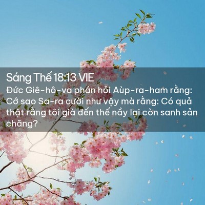 Picture 02 - Sáng Thế 18:13 VIE - Đức Giê-hô-va phán hỏi Aùp-ra-ham - Bible Verse Picture