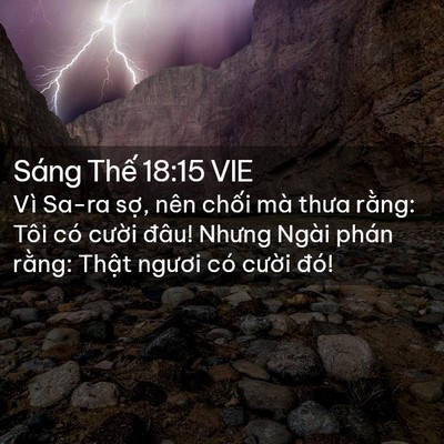 Picture 02 - Sáng Thế 18:15 VIE - Vì Sa-ra sợ, nên chối mà thưa rằng: - Bible Verse Picture