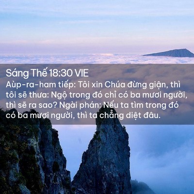 Picture 02 - Sáng Thế 18:30 VIE - Aùp-ra-ham tiếp: Tôi xin Chúa đừng - Bible Verse Picture