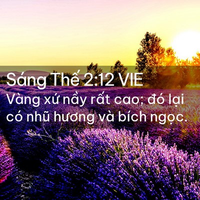 Picture 02 - Sáng Thế 2:12 VIE - Vàng xứ nầy rất cao; đó lại có nhũ - Bible Verse Picture