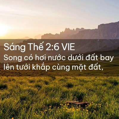 Picture 02 - Sáng Thế 2:6 VIE - Song có hơi nước dưới đất bay lên - Bible Verse Picture