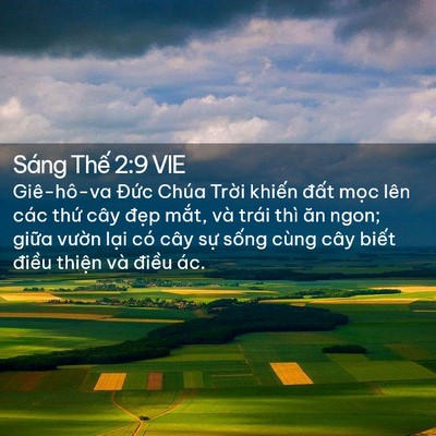 Picture 02 - Sáng Thế 2:9 VIE - Giê-hô-va Đức Chúa Trời khiến đất - Bible Verse Picture