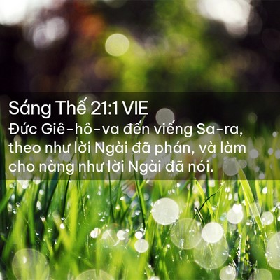 Picture 02 - Sáng Thế 21:1 VIE - Đức Giê-hô-va đến viếng Sa-ra, theo - Bible Verse Picture