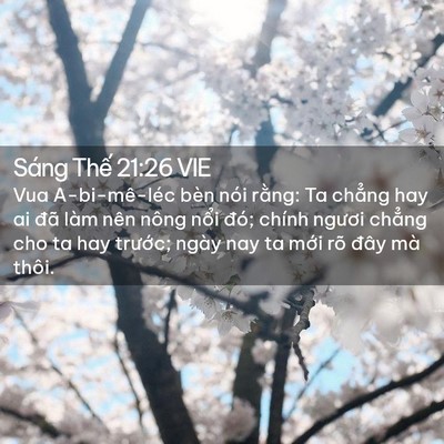 Picture 02 - Sáng Thế 21:26 VIE - Vua A-bi-mê-léc bèn nói rằng: Ta chẳng - Bible Verse Picture