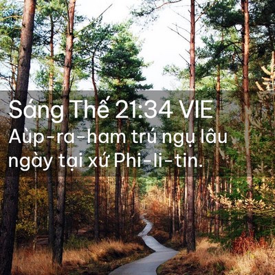 Picture 02 - Sáng Thế 21:34 VIE - Aùp-ra-ham trú ngụ lâu ngày tại xứ - Bible Verse Picture