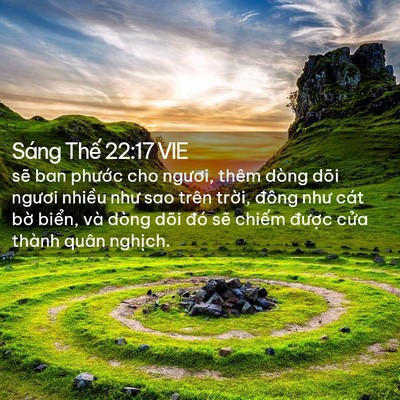 Picture 02 - Sáng Thế 22:17 VIE - sẽ ban phước cho ngươi, thêm dòng dõi - Bible Verse Picture