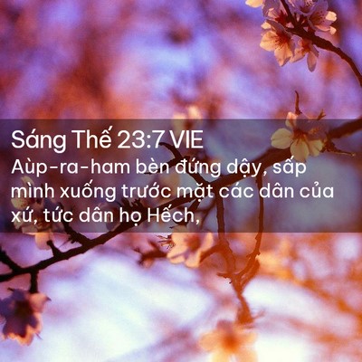 Picture 02 - Sáng Thế 23:7 VIE - Aùp-ra-ham bèn đứng dậy, sấp mình - Bible Verse Picture