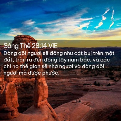 Picture 02 - Sáng Thế 28:14 VIE - Dòng dõi ngươi sẽ đông như cát bụi - Bible Verse Picture