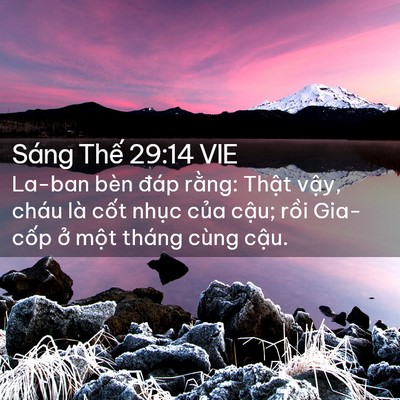 Picture 02 - Sáng Thế 29:14 VIE - La-ban bèn đáp rằng: Thật vậy, cháu là - Bible Verse Picture
