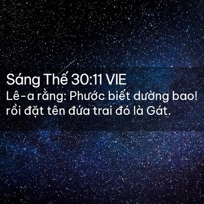 Picture 02 - Sáng Thế 30:11 VIE - Lê-a rằng: Phước biết dường bao! rồi - Bible Verse Picture