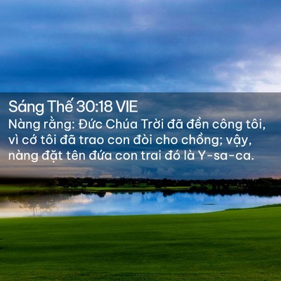 Picture 02 - Sáng Thế 30:18 VIE - Nàng rằng: Đức Chúa Trời đã đền - Bible Verse Picture