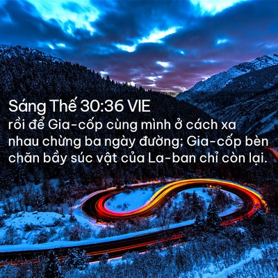 Picture 02 - Sáng Thế 30:36 VIE - rồi để Gia-cốp cùng mình ở cách xa - Bible Verse Picture