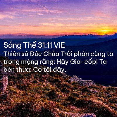 Picture 02 - Sáng Thế 31:11 VIE - Thiên sứ Đức Chúa Trời phán cùng ta - Bible Verse Picture