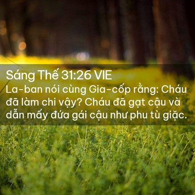 Picture 02 - Sáng Thế 31:26 VIE - La-ban nói cùng Gia-cốp rằng: Cháu đã - Bible Verse Picture