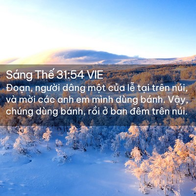 Picture 02 - Sáng Thế 31:54 VIE - Đoạn, người dâng một của lễ tại - Bible Verse Picture