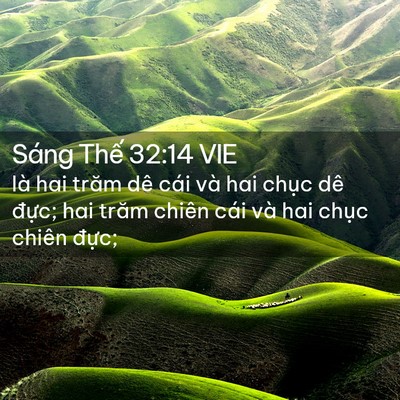 Picture 02 - Sáng Thế 32:14 VIE - là hai trăm dê cái và hai chục dê đực; - Bible Verse Picture