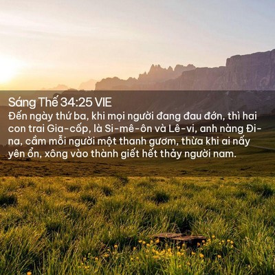 Picture 02 - Sáng Thế 34:25 VIE - Đến ngày thứ ba, khi mọi người đang - Bible Verse Picture