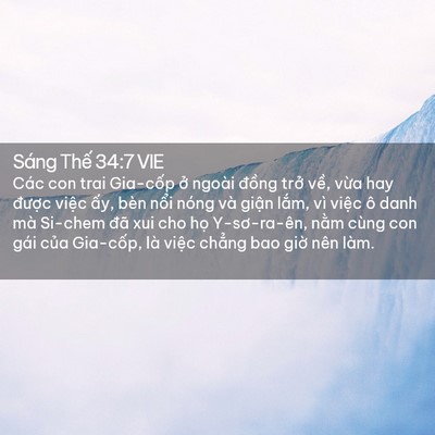 Picture 02 - Sáng Thế 34:7 VIE - Các con trai Gia-cốp ở ngoài đồng trở - Bible Verse Picture