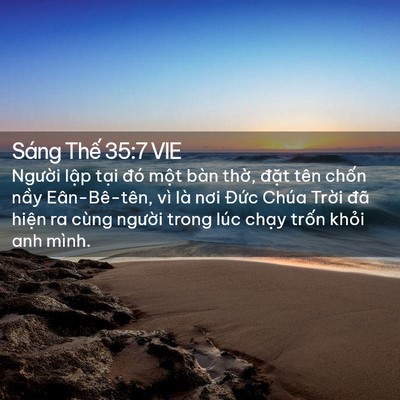 Picture 02 - Sáng Thế 35:7 VIE - Người lập tại đó một bàn thờ, - Bible Verse Picture