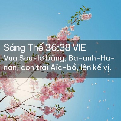 Picture 02 - Sáng Thế 36:38 VIE - Vua Sau-lơ băng, Ba-anh-Ha-nan, con trai - Bible Verse Picture