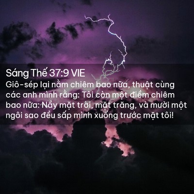 Picture 02 - Sáng Thế 37:9 VIE - Giô-sép lại nằm chiêm bao nữa, thuật - Bible Verse Picture