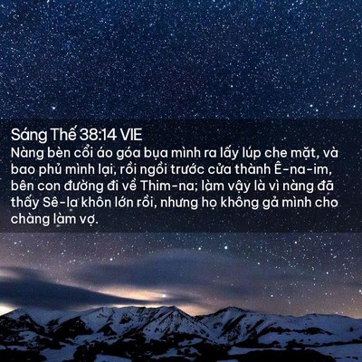 Picture 02 - Sáng Thế 38:14 VIE - Nàng bèn cổi áo góa bụa mình ra lấy - Bible Verse Picture