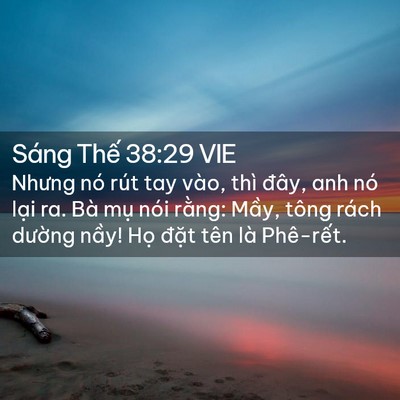 Picture 02 - Sáng Thế 38:29 VIE - Nhưng nó rút tay vào, thì đây, anh nó - Bible Verse Picture