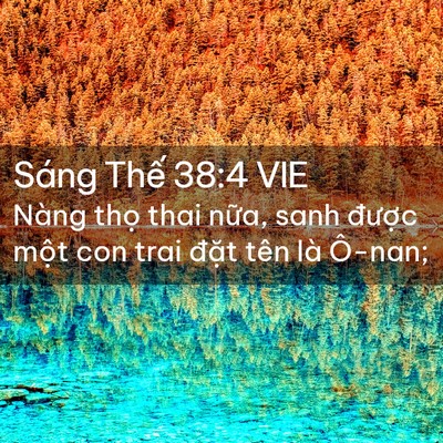 Picture 02 - Sáng Thế 38:4 VIE - Nàng thọ thai nữa, sanh được một con - Bible Verse Picture