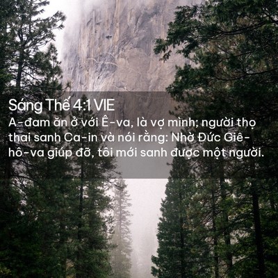 Picture 02 - Sáng Thế 4:1 VIE - A-đam ăn ở với Ê-va, là vợ mình; - Bible Verse Picture