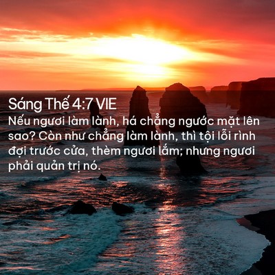 Picture 02 - Sáng Thế 4:7 VIE - Nếu ngươi làm lành, há chẳng ngước - Bible Verse Picture