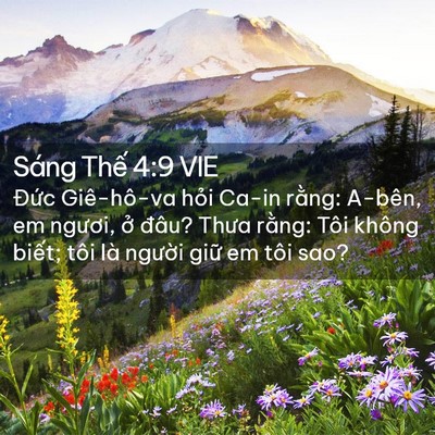 Picture 02 - Sáng Thế 4:9 VIE - Đức Giê-hô-va hỏi Ca-in rằng: A-bên, em - Bible Verse Picture