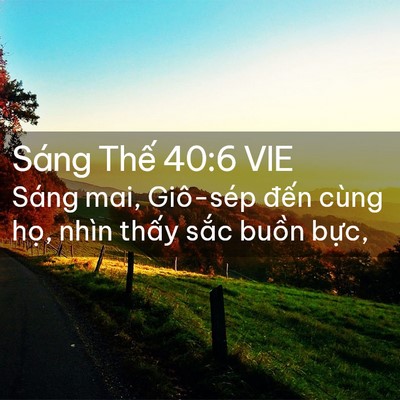Picture 02 - Sáng Thế 40:6 VIE - Sáng mai, Giô-sép đến cùng họ, nhìn - Bible Verse Picture