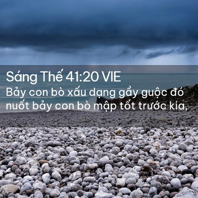 Picture 02 - Sáng Thế 41:20 VIE - Bảy con bò xấu dạng gầy guộc đó - Bible Verse Picture