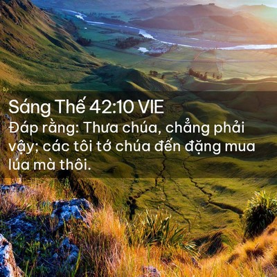 Picture 02 - Sáng Thế 42:10 VIE - Đáp rằng: Thưa chúa, chẳng phải vậy; - Bible Verse Picture