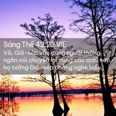 Picture 02 - Sáng Thế 42:23 VIE - Vả, Giô-sép vẫn dùng người thông ngôn - Bible Verse Picture