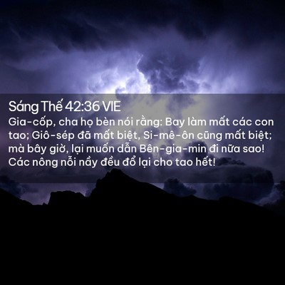 Picture 02 - Sáng Thế 42:36 VIE - Gia-cốp, cha họ bèn nói rằng: Bay làm - Bible Verse Picture