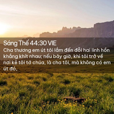 Picture 02 - Sáng Thế 44:30 VIE - Cha thương em út tôi lắm đến đỗi hai - Bible Verse Picture