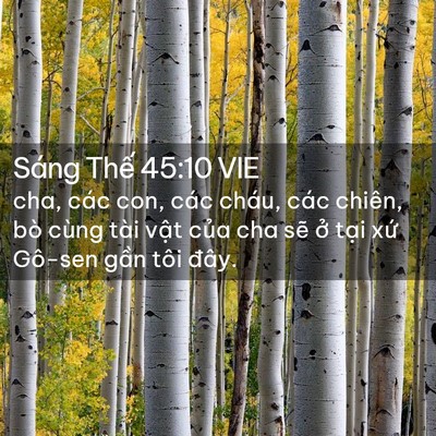Picture 02 - Sáng Thế 45:10 VIE - cha, các con, các cháu, các chiên, bò cùng - Bible Verse Picture