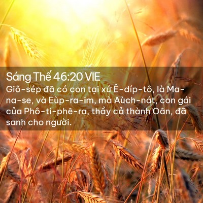 Picture 02 - Sáng Thế 46:20 VIE - Giô-sép đã có con tại xứ Ê-díp-tô, - Bible Verse Picture