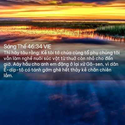 Picture 02 - Sáng Thế 46:34 VIE - Thì hãy tâu rằng: Kẻ tôi tớ chúa cùng - Bible Verse Picture
