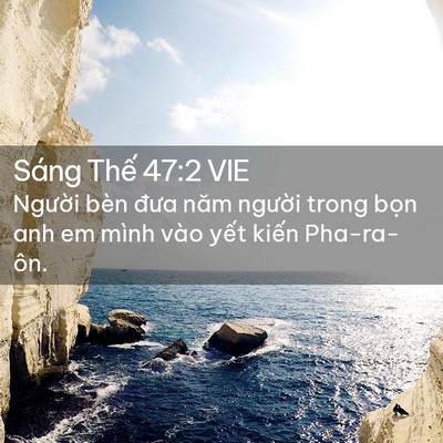 Picture 02 - Sáng Thế 47:2 VIE - Người bèn đưa năm người trong bọn anh - Bible Verse Picture