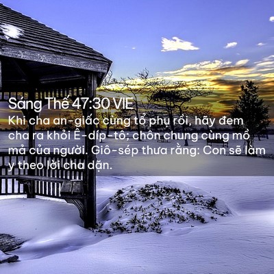 Picture 02 - Sáng Thế 47:30 VIE - Khi cha an-giấc cùng tổ phụ rồi, hãy - Bible Verse Picture