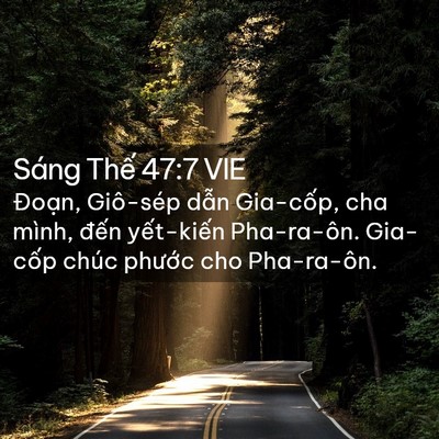 Picture 02 - Sáng Thế 47:7 VIE - Đoạn, Giô-sép dẫn Gia-cốp, cha mình, - Bible Verse Picture